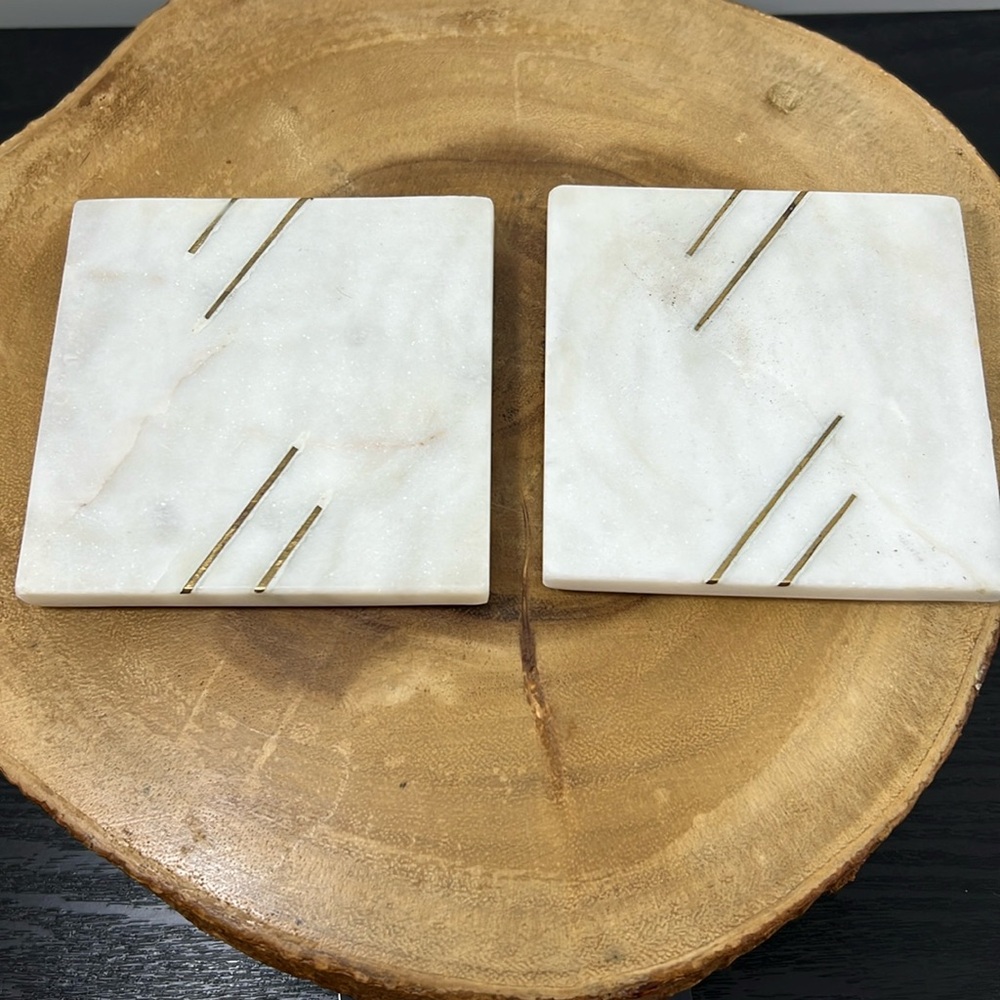 2 x Marble Coasters